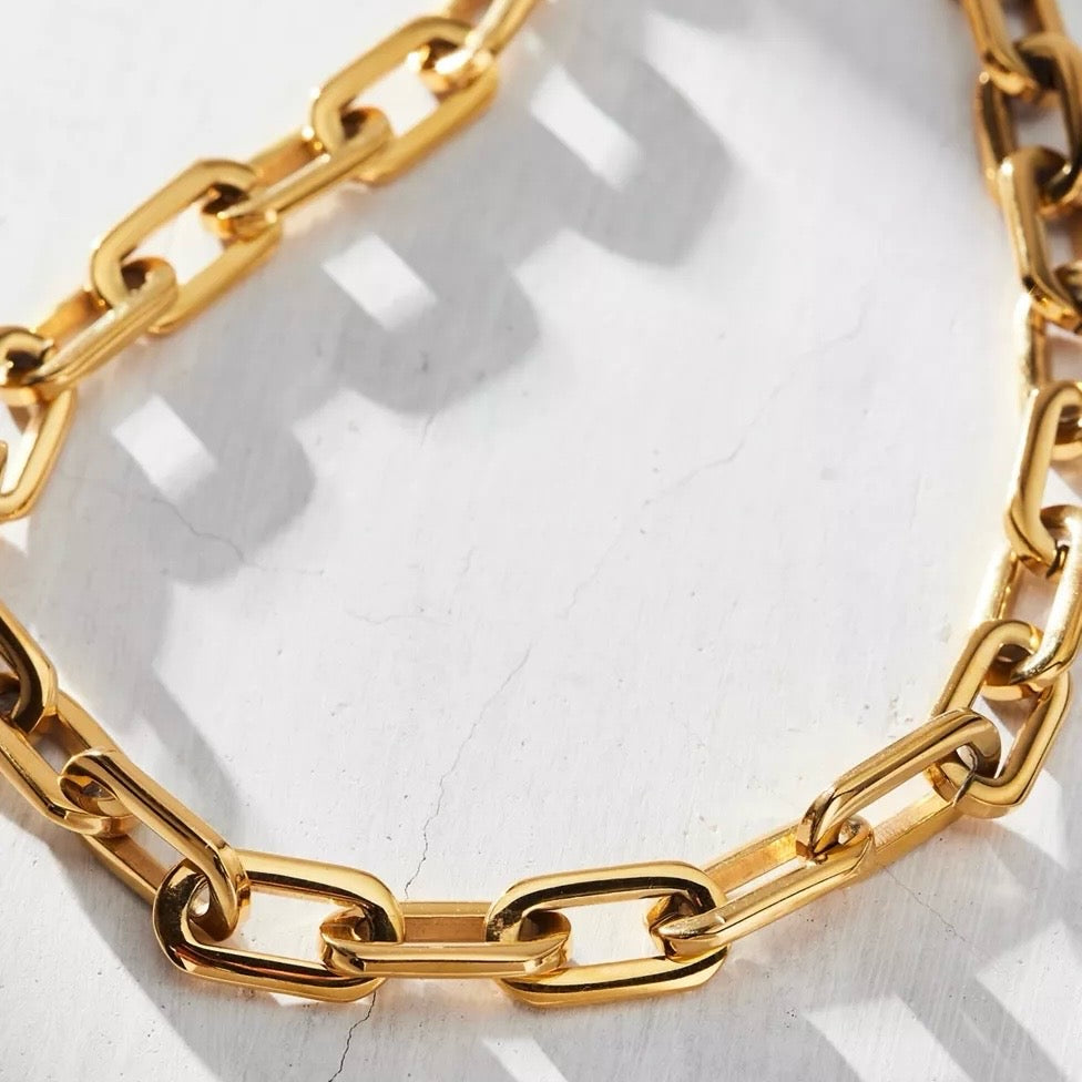 Gage Oversized Link Necklace | Gold and Silver