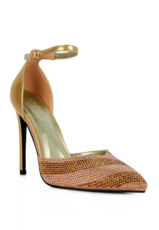 Neva Patent Diamante Swirl High Heel Stilettos | 4 Colors | Rag Company