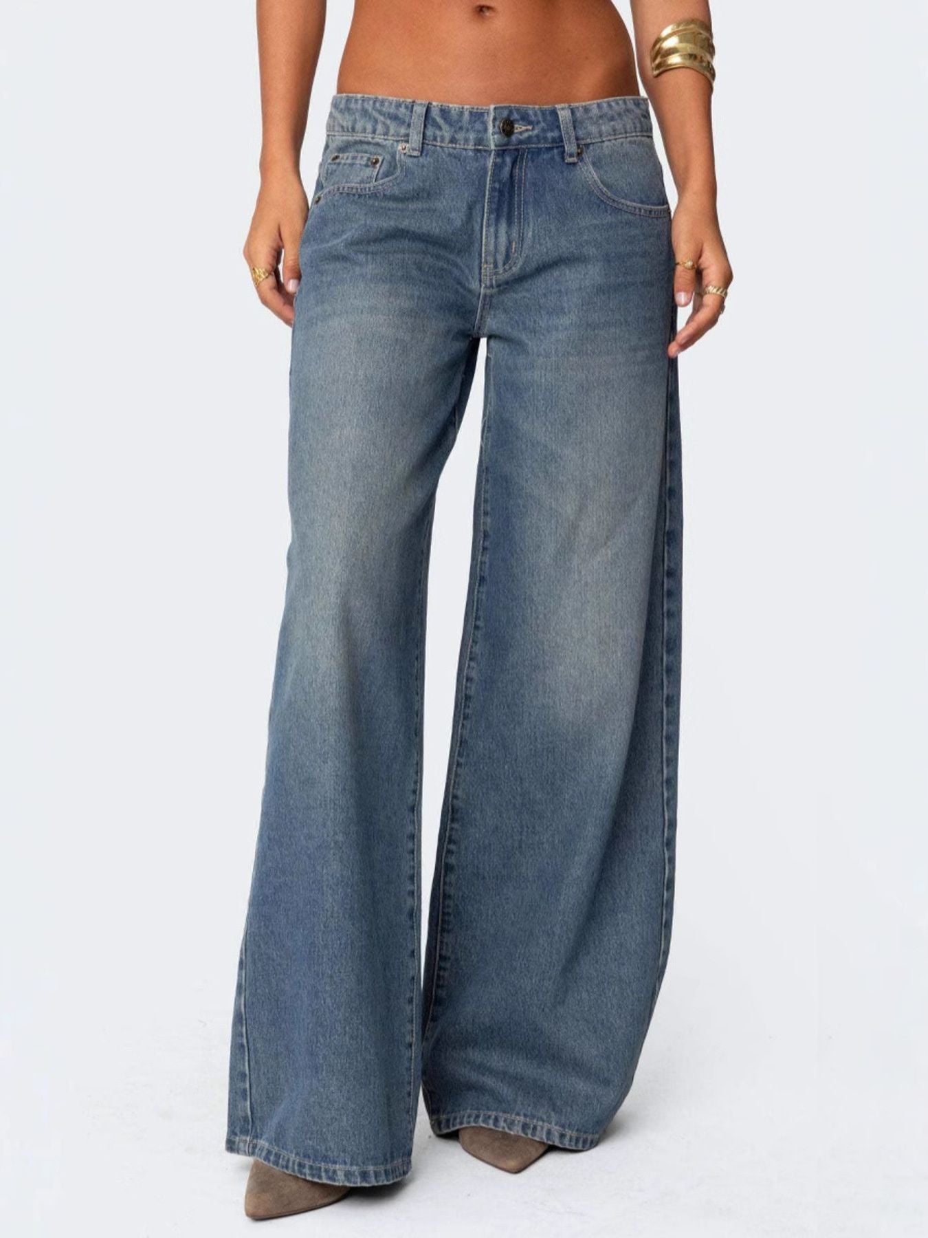 Vintage Wash Wide Leg Jeans | 2 Colors – pinupgirlclothing.com