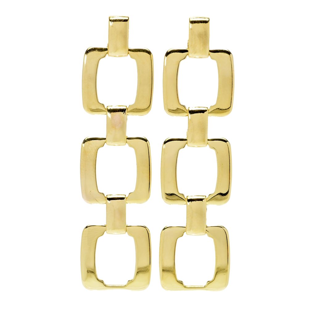 Toscana Italiana 18K Gold Plated Electroform Double Bead Drop Earrings