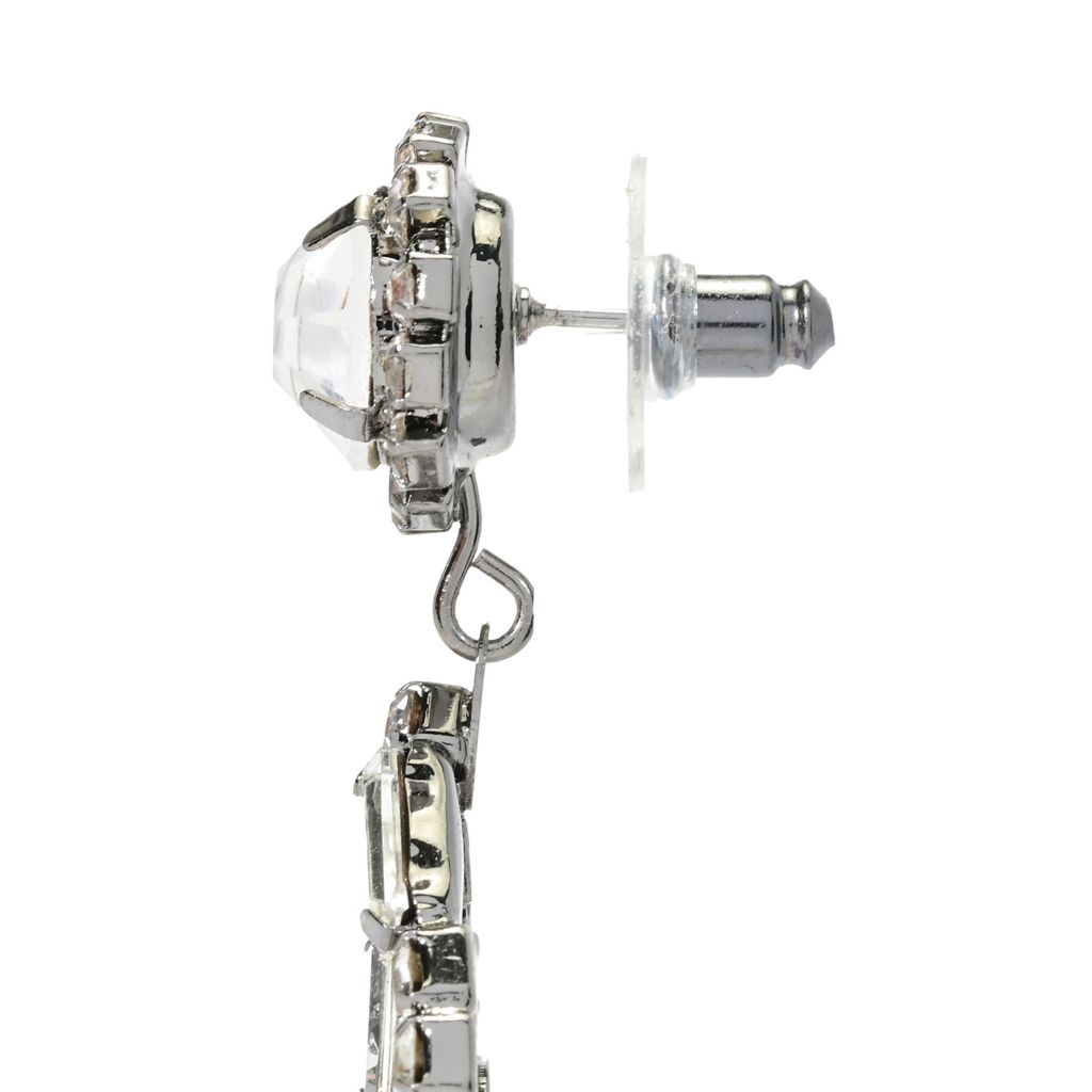 Kenneth Jay Lane Rhinestone Chandelier Clip-on or Post Drop Earrings