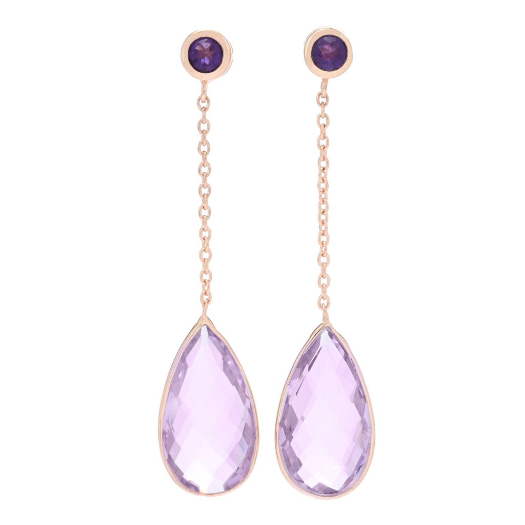 Claire Vessot Designs 14K Gold Plated Choice of Pear Shape Gem Drop Earrings