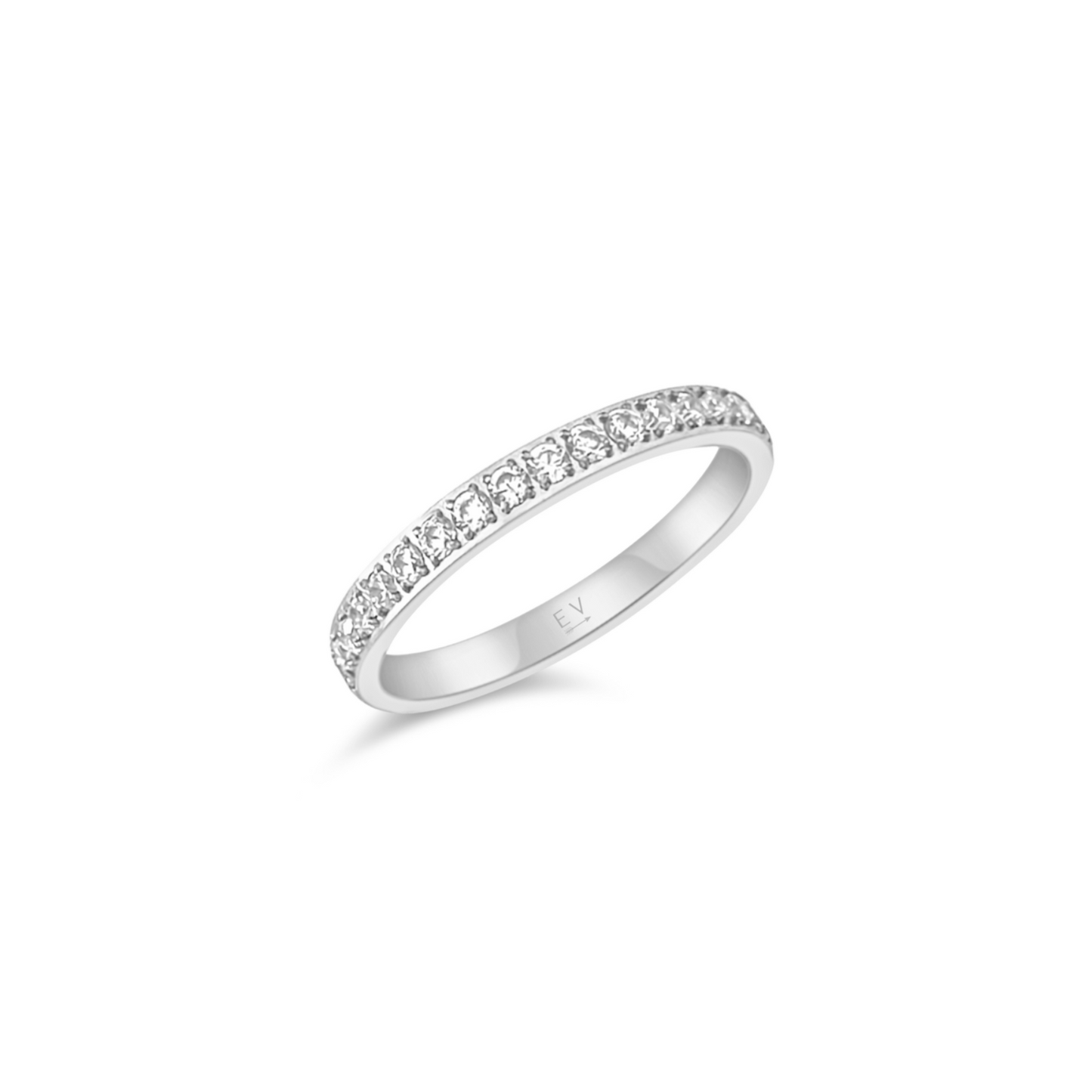 Velia Dainty Eternity Band Ring | Gold and Silver