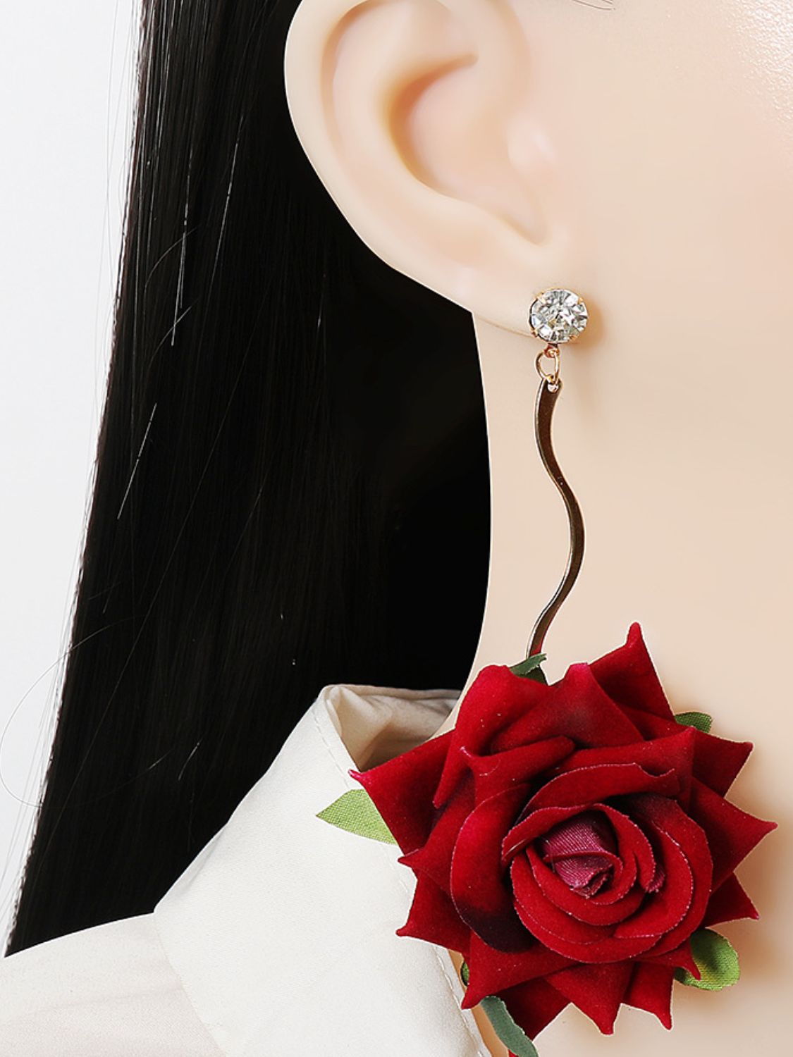 Alloy Rose Dangle Earrings | 2 Colors | Poundton