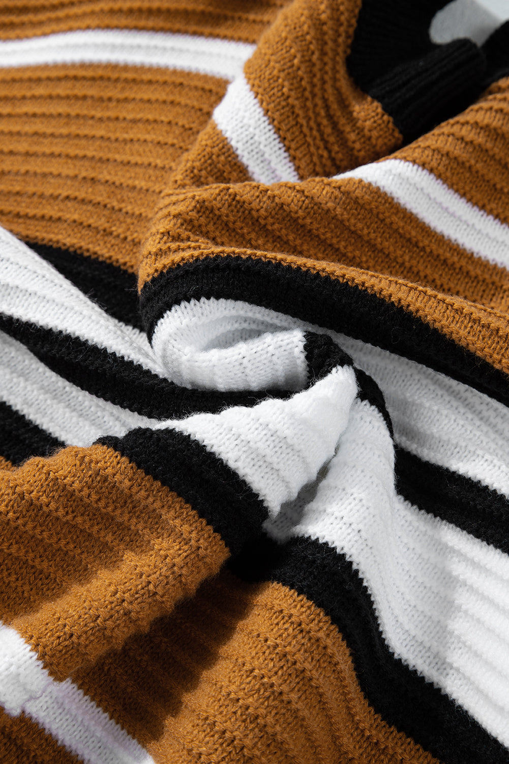 Scarlett Contrast Stripes V Neck Sweater | Poundton