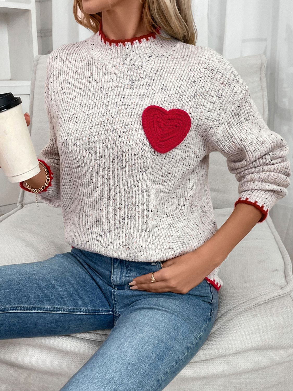 Sweetest Heart Applique Sweater | Poundton