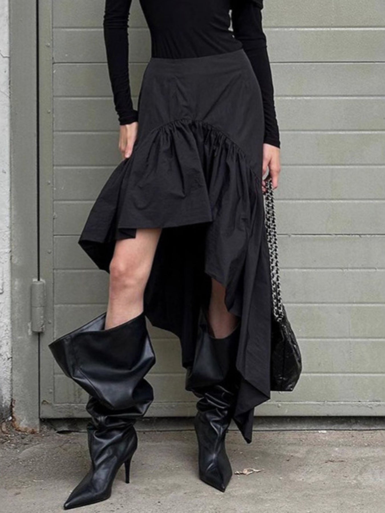 Echo Asymmetrical Ruffle Midi Skirt – pinupgirlclothing.com