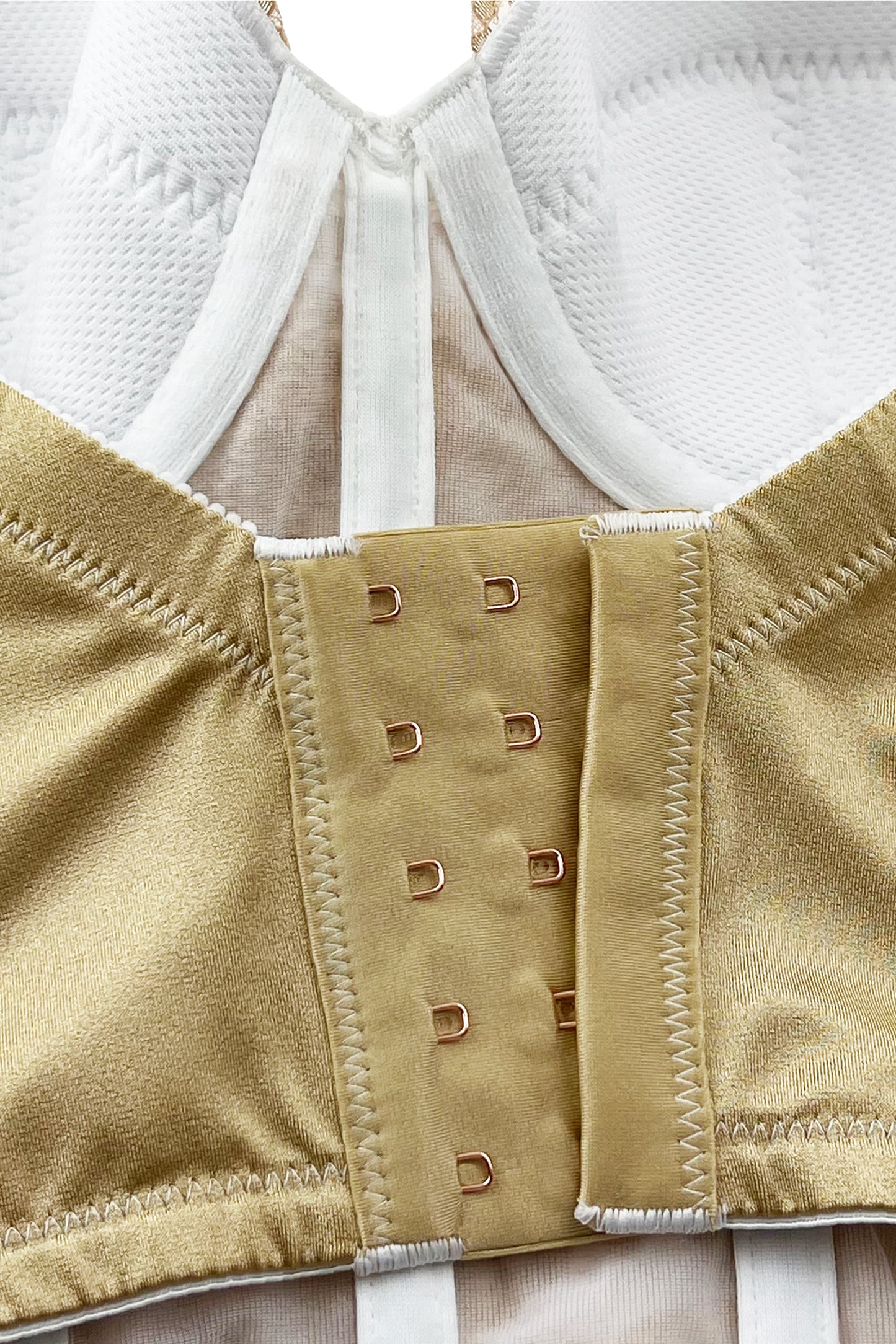 Perpetual Glam Lace Overlay Longline Bustier in Gold with Gold Lurex | Pinup Girl Clothing