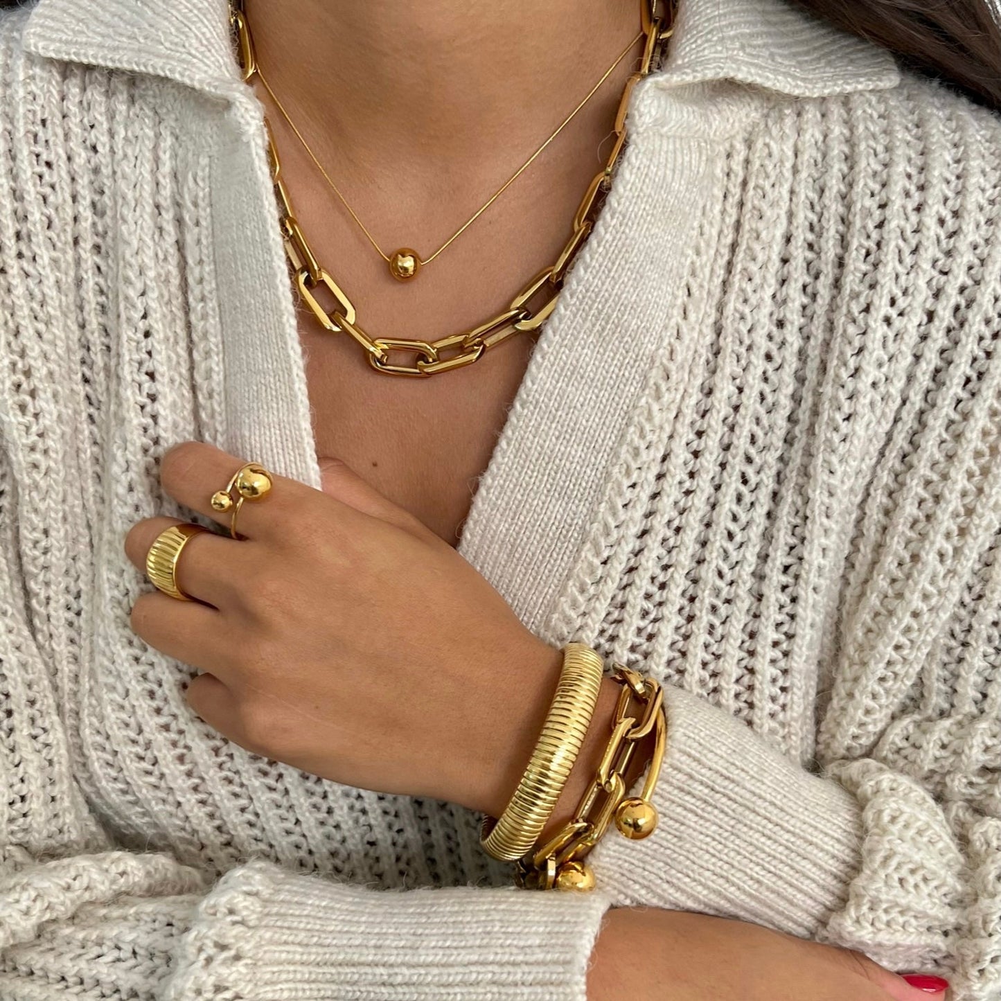 Gage Oversized Link Bracelet | Gold and Silver