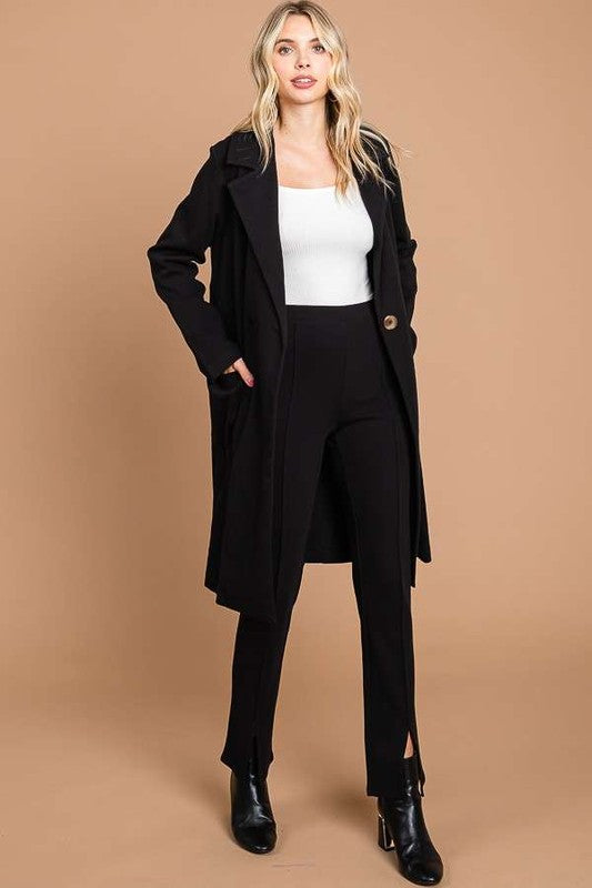 Sarah Culture Code Double Breast Lapel Collar Coat | Poundton