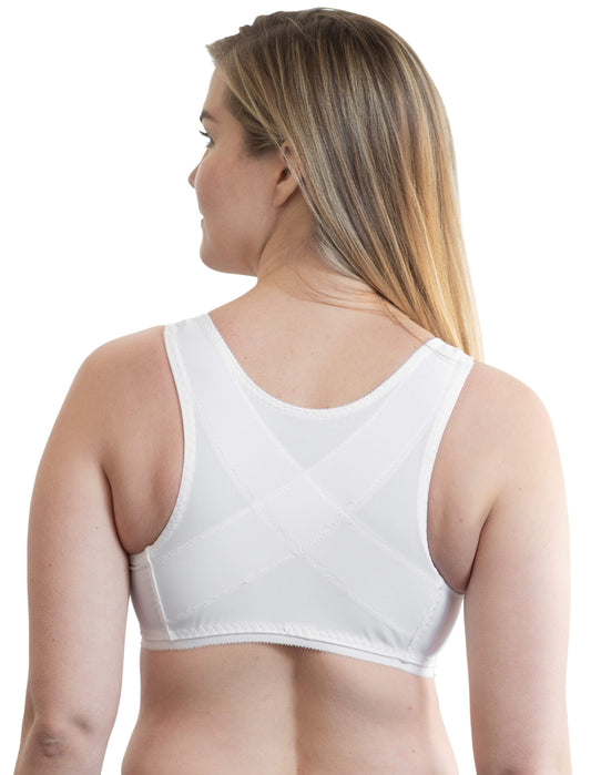 Front-Closure Bandeau Bra in White