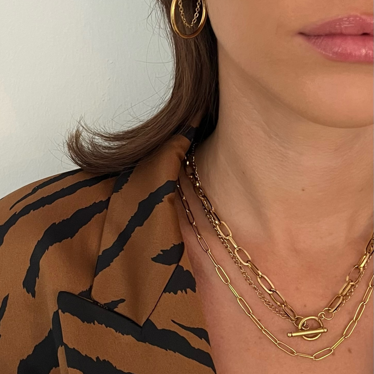 Jayden Paper Clip Chain Necklace | Gold and Silver