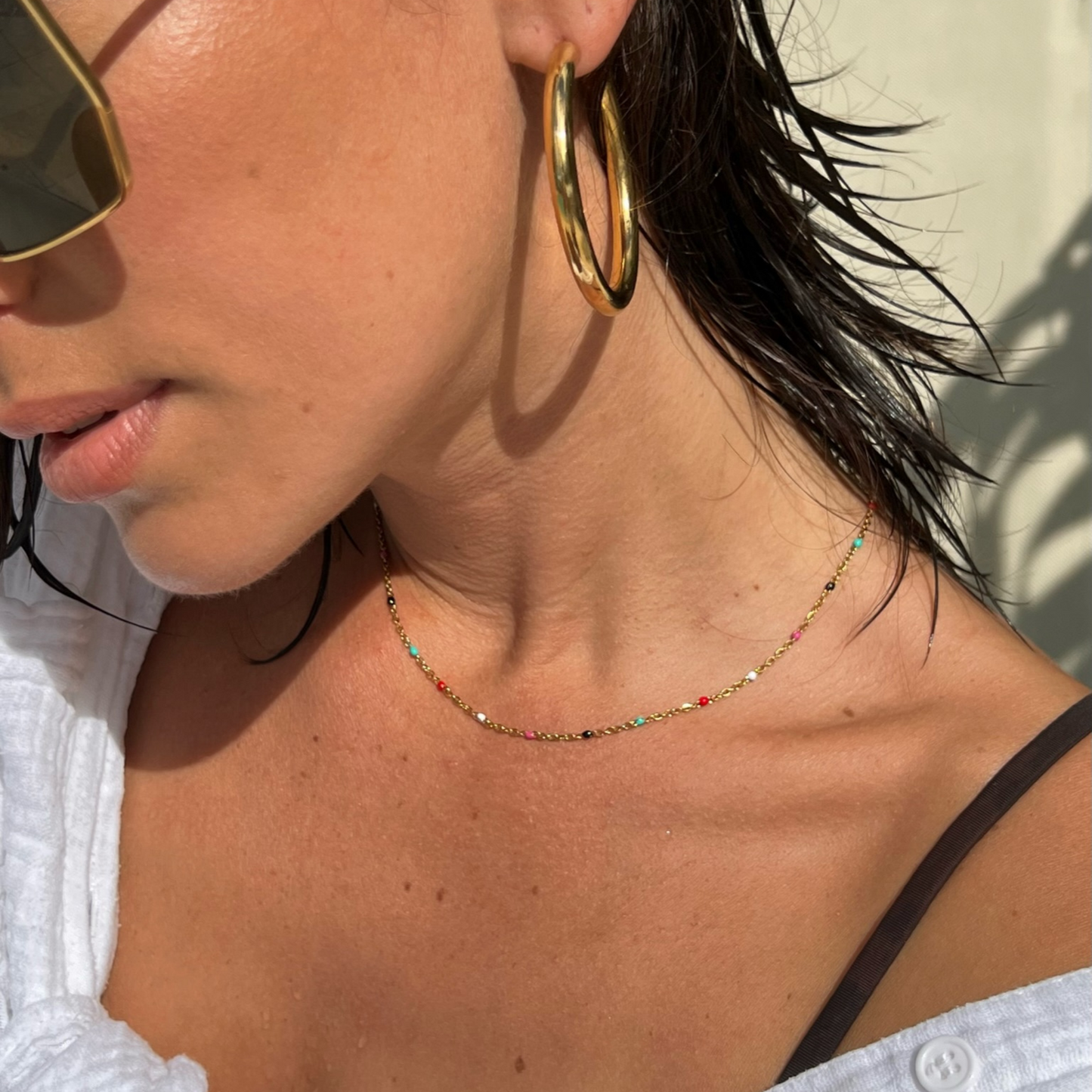 Gwen Colorful Dainty Enamel Beaded Necklace