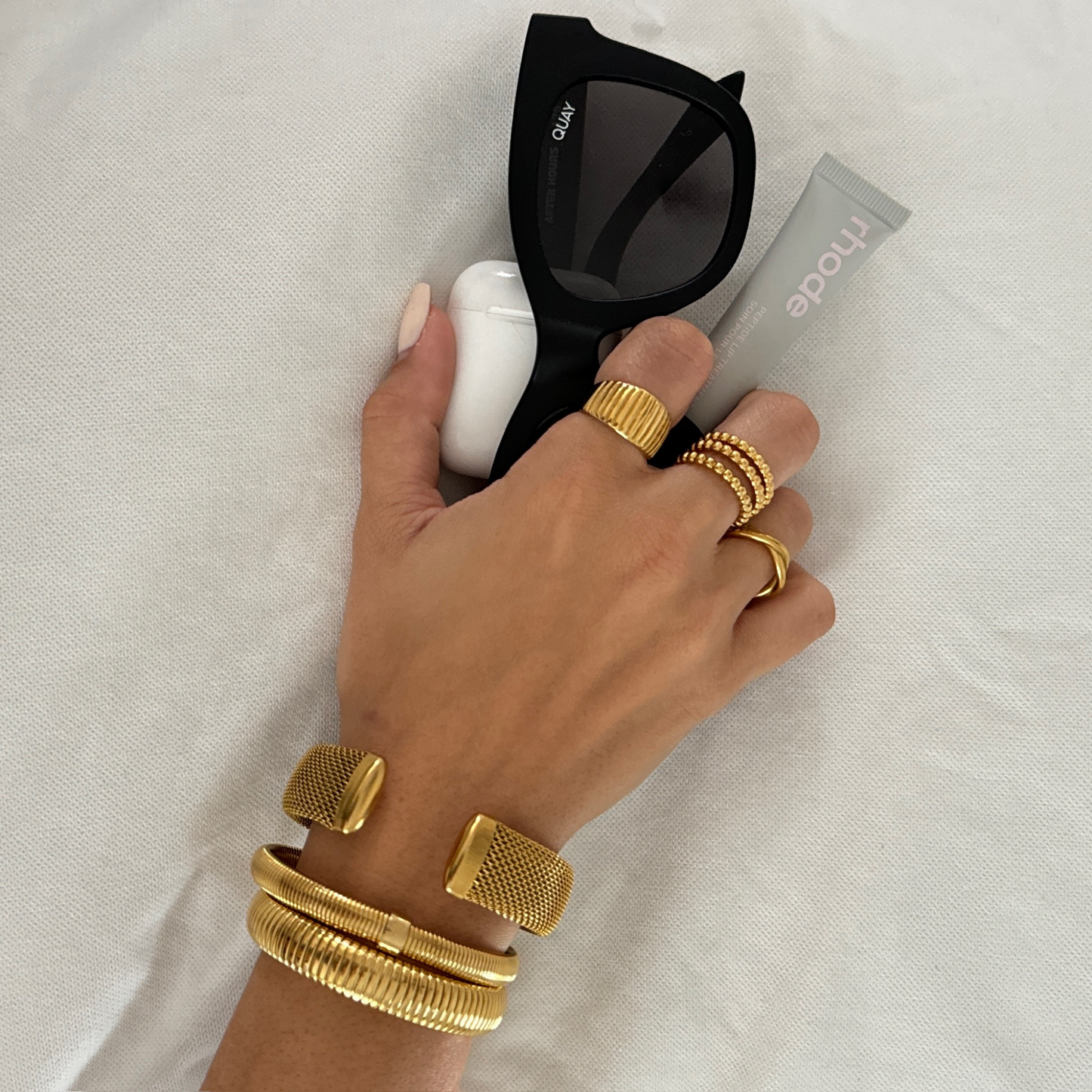 Sandra Coil Bangle Bracelet | Gold and Silver