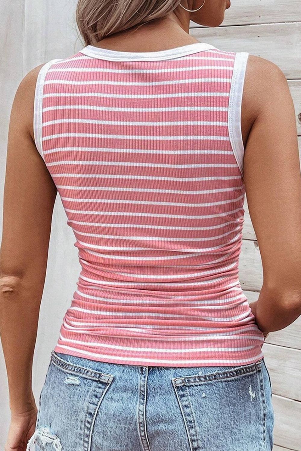 Varsity Pinks Striped Tank Top