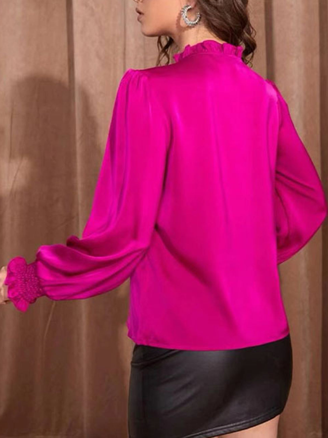 Frill Tied Lantern Sleeve Blouse | Poundton | 3 Colors