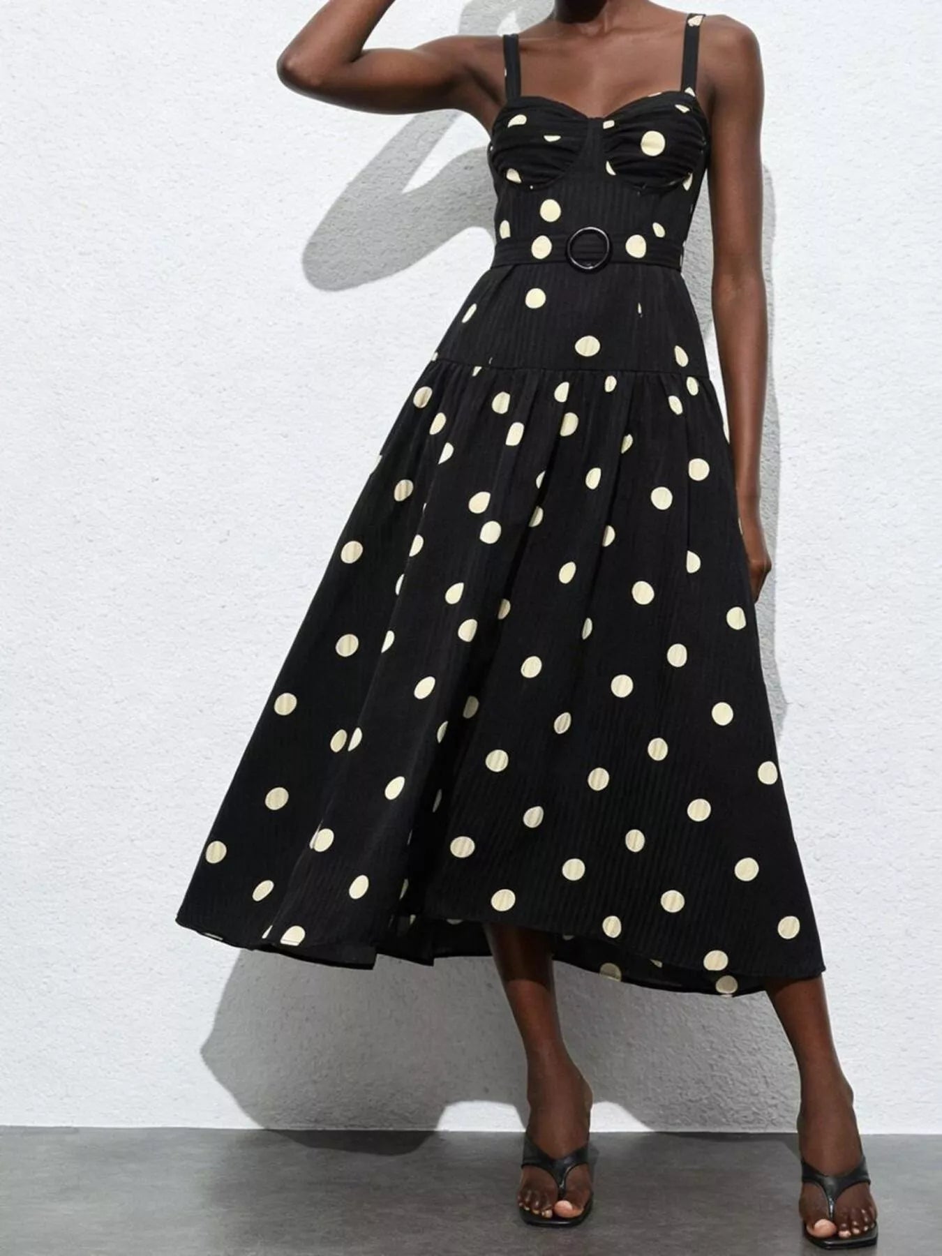 polka dot midi dress product info and reviews Sweetheart 90s black lace dress this Polka Dot Sleeveless 2026 White Wedding Dress Select Shoe size:44