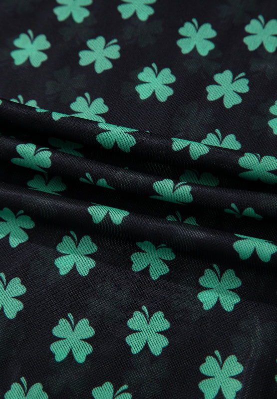 Lucky You Four Leaf Clover Mock-neck Bodysuit | Poundton