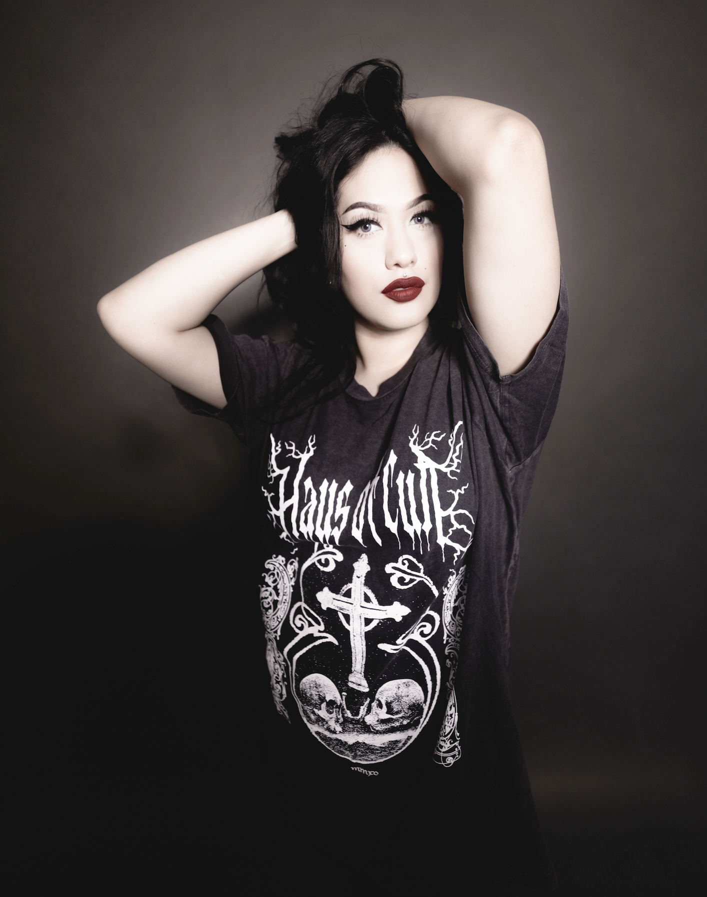 Unisex black Haus Of Cult graphic tee