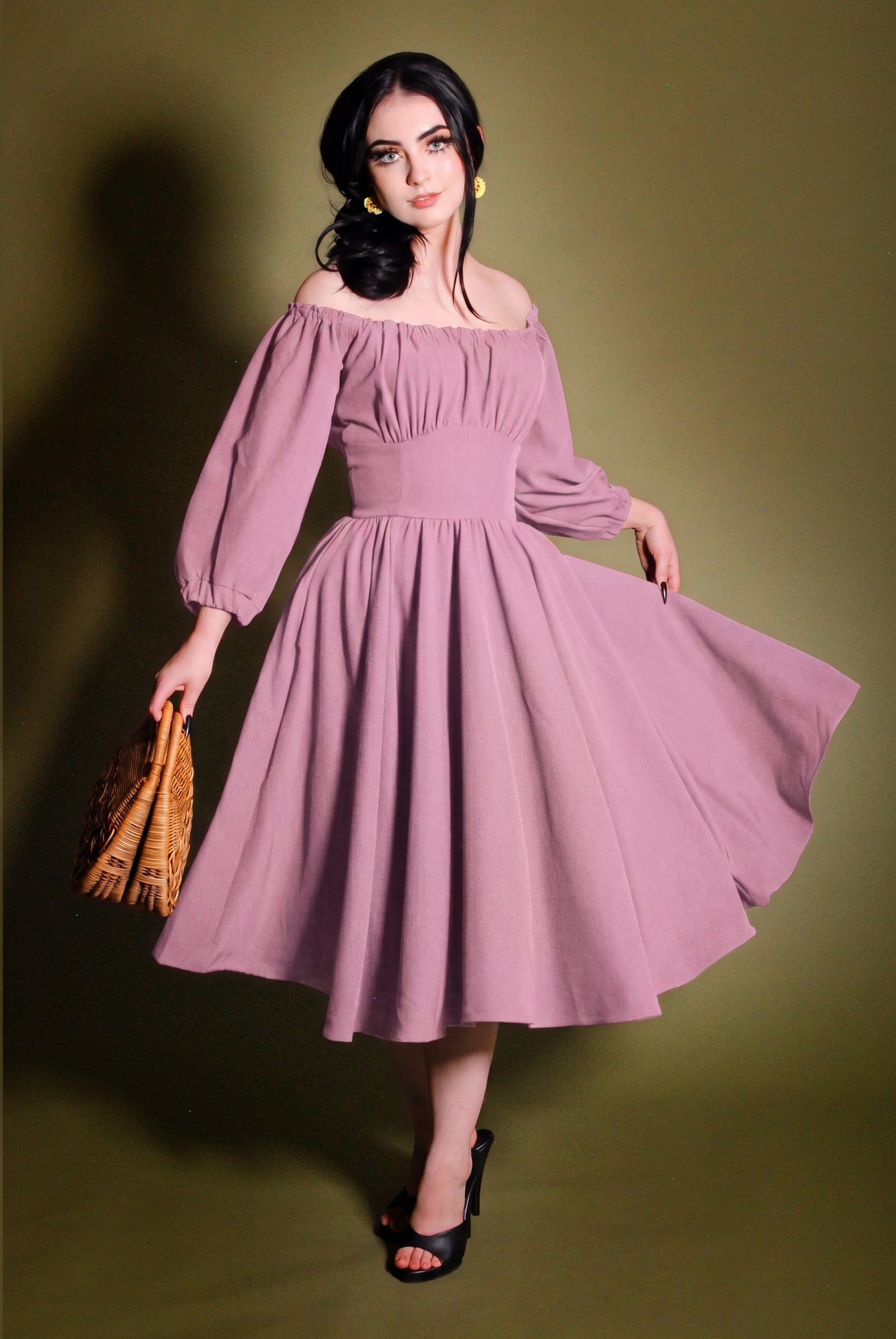 Marie-Thérèse Peasant Dress in Pinup Girl Pink