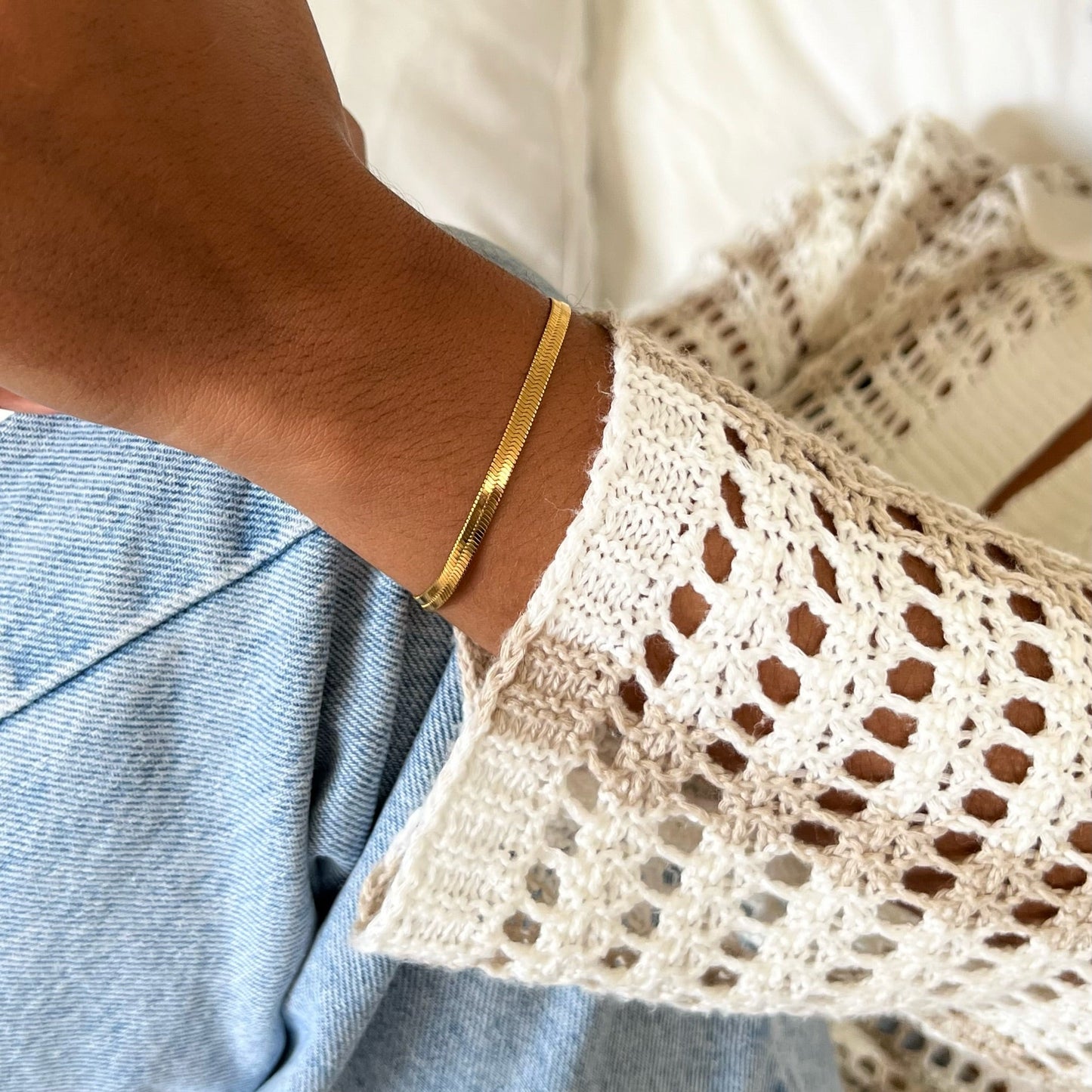 Nic Herringbone Chain Bracelet