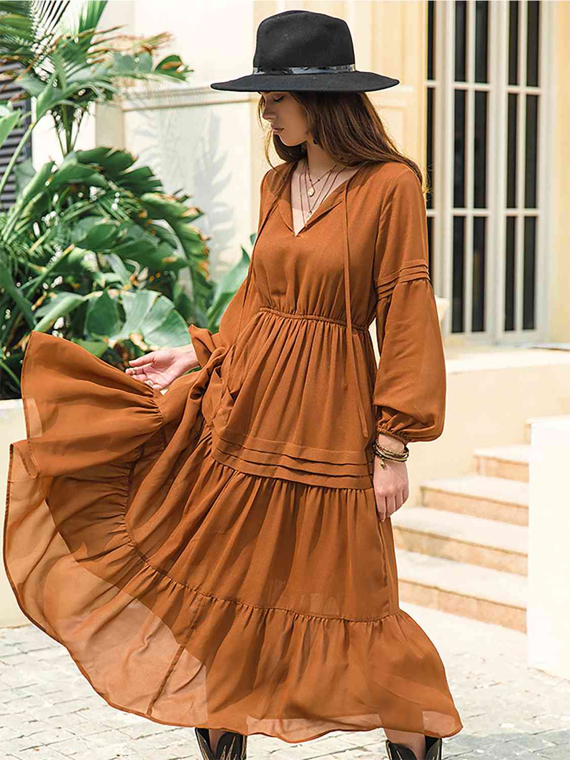 Dreams 70s Witchy Peasant Tiered Maxi Dress | 7 Colors