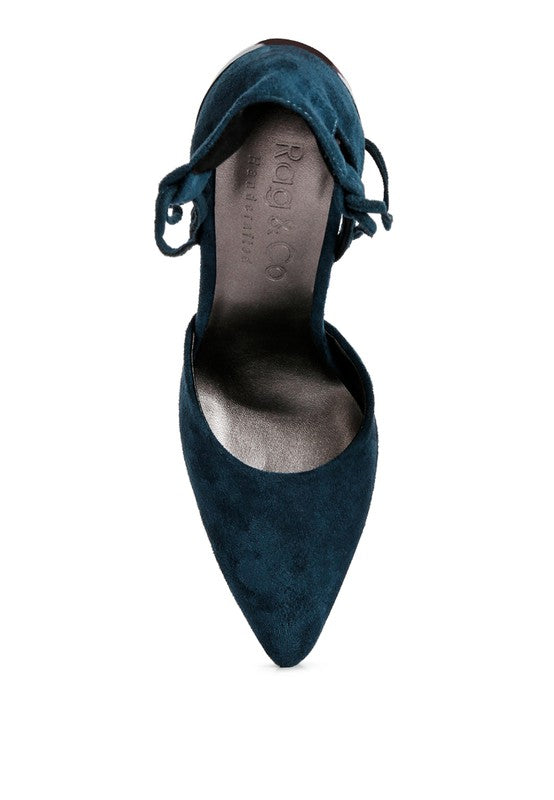 Tangle Me Faux Suede Lace Up Stiletto Sandal Heels | 3 Colors | Rag Company