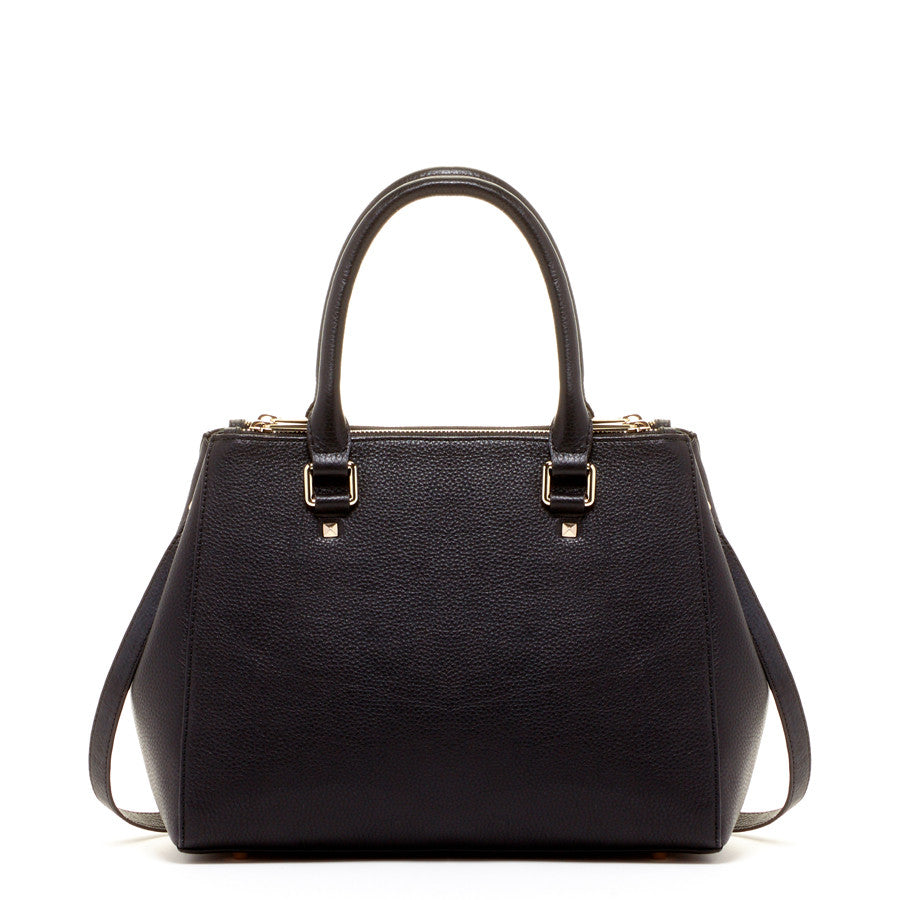 Chloe Genuine Leather Handbag in Solid Black | Susu