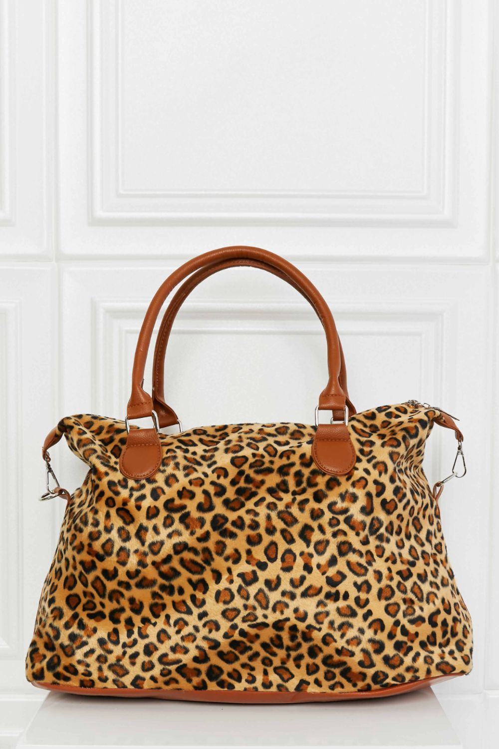 animal print weekend bag