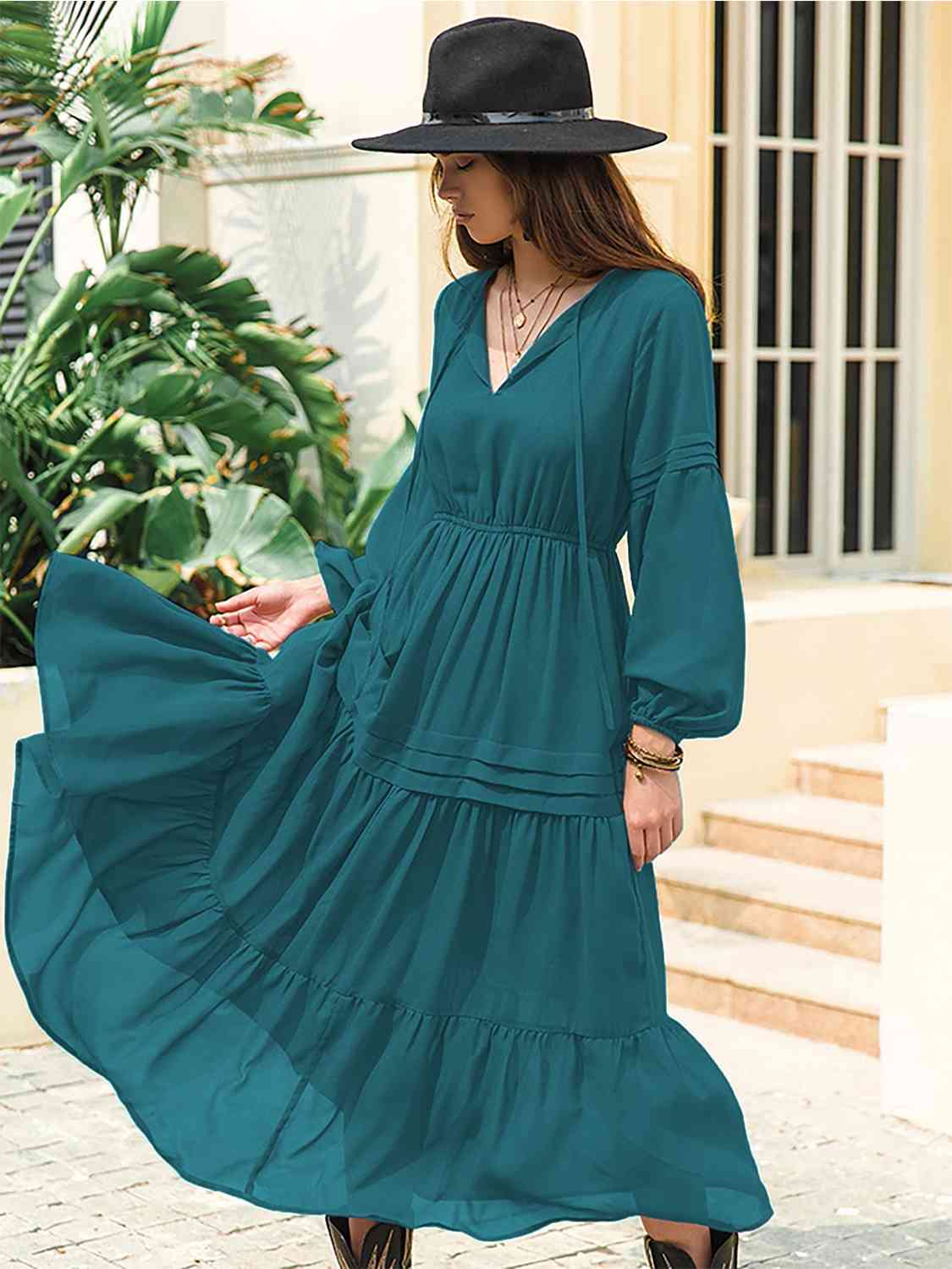 Dreams 70s Witchy Peasant Tiered Maxi Dress | 7 Colors