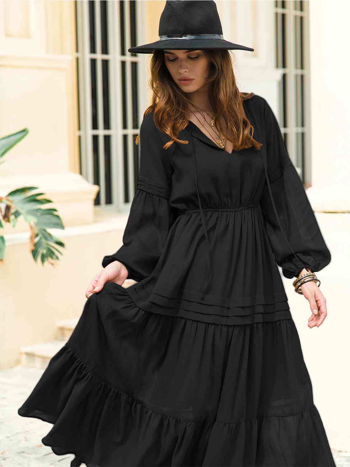 Dreams 70s Witchy Peasant Tiered Maxi Dress | 7 Colors pinupgirlclothing.com Dreams 70s Witchy Peasant Tiered Maxi Dress | 7 Colors pinupgirlclothing.com