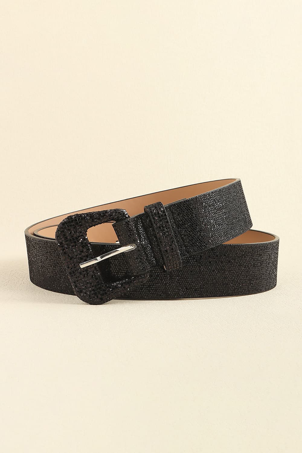 All The Rock Stars 70s Glam PU Leather Glitter Belt in Black, Gold, and Silver