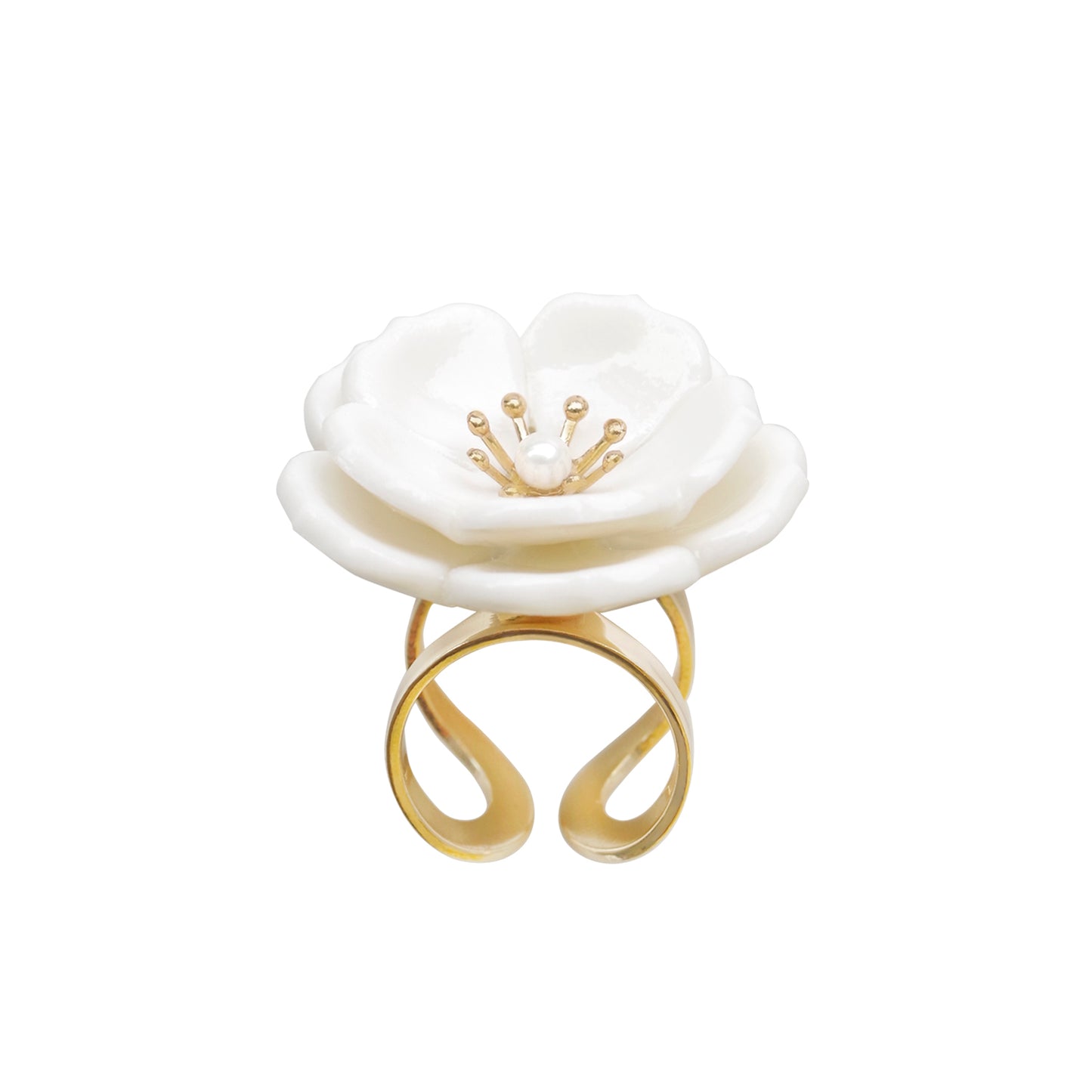 Porcelain Plum Blossom Statement Ring | Poporcelain