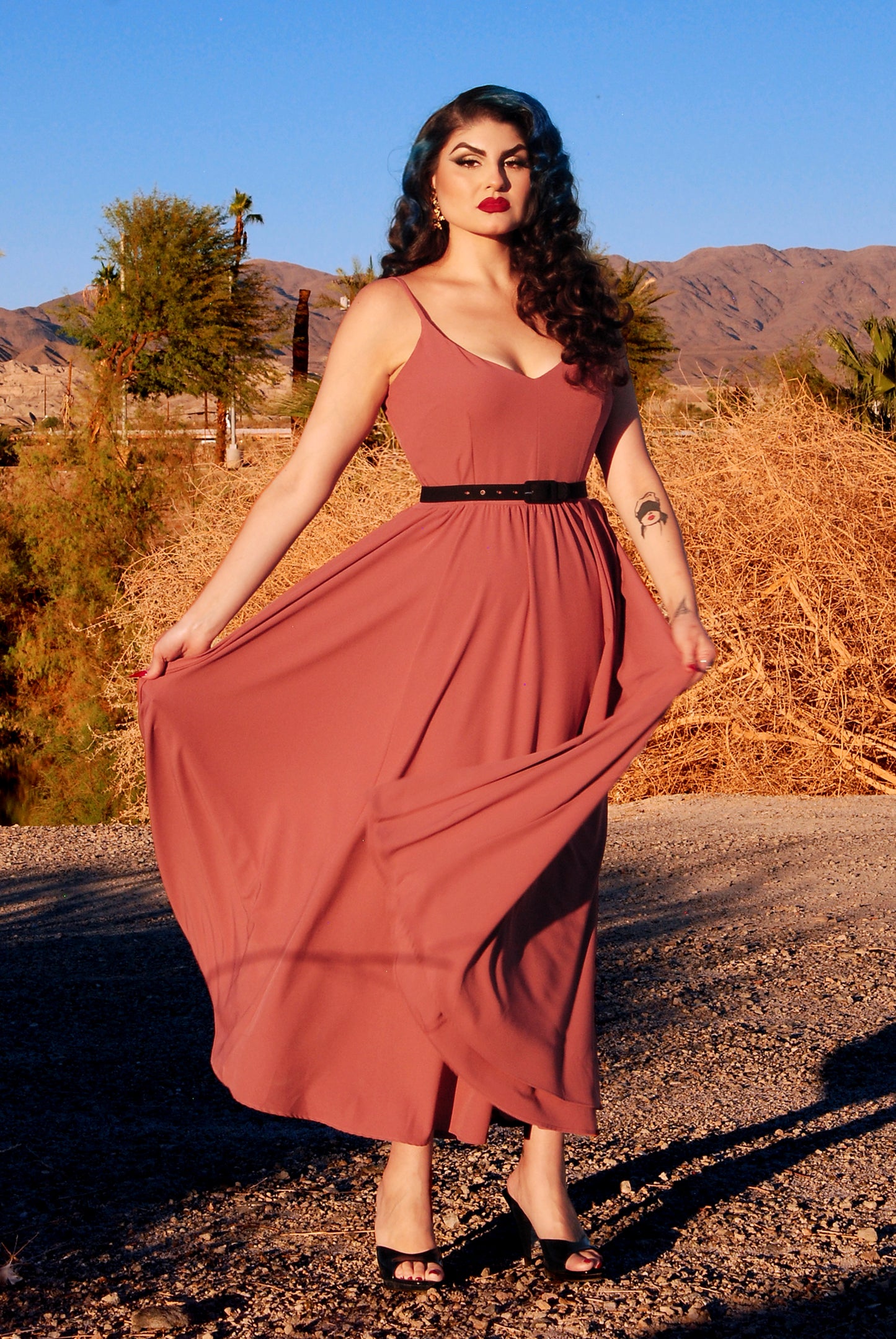 OYS - XS - S - Final Sale - Amalie Ballerina Daytime Maxi Gown in Mulberry Crepe | Laura Byrnes