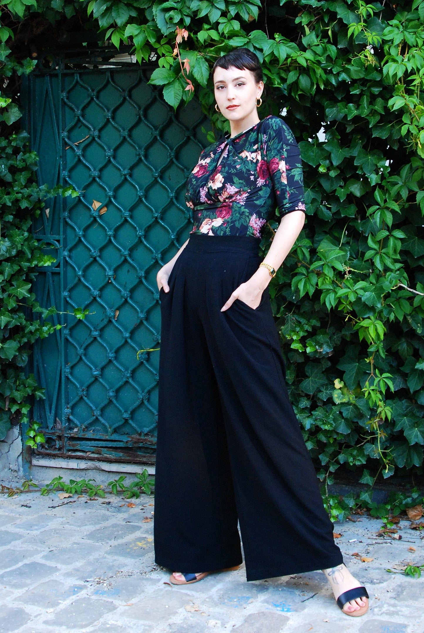 Dietrich Pants in Black with 28" Inseam | Laura Byrnes Design - pinupgirlclothing.com