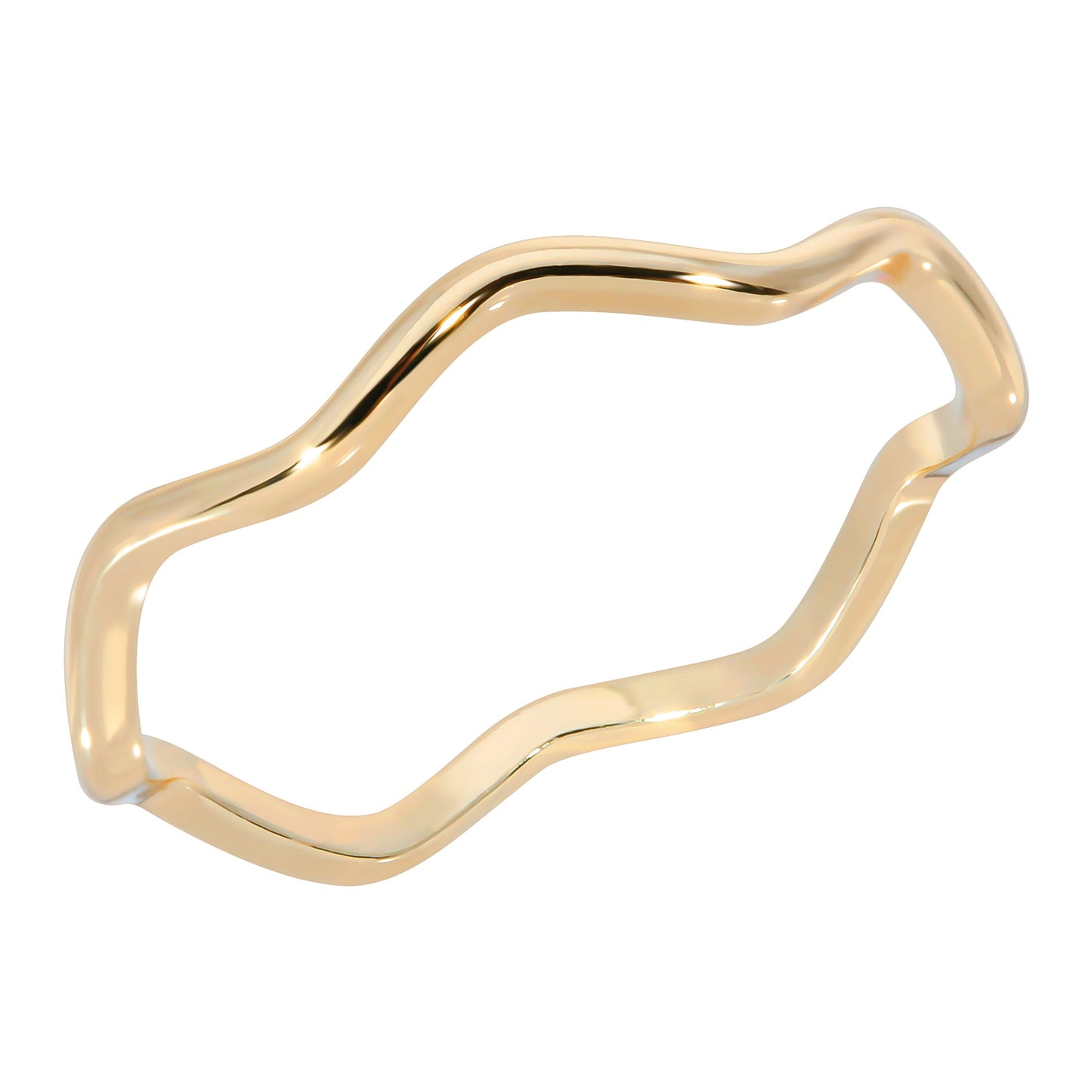 Super Thin Wavy Ring in Gold or Silver | eklexic Jewelry