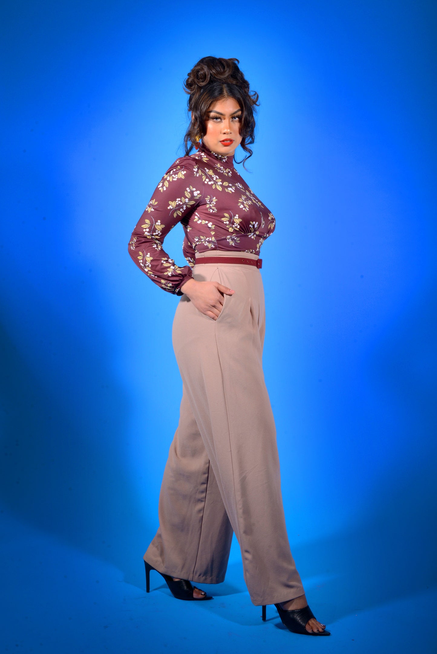 Hepburn Trousers in Mocha Crepe | Laura Byrnes Design