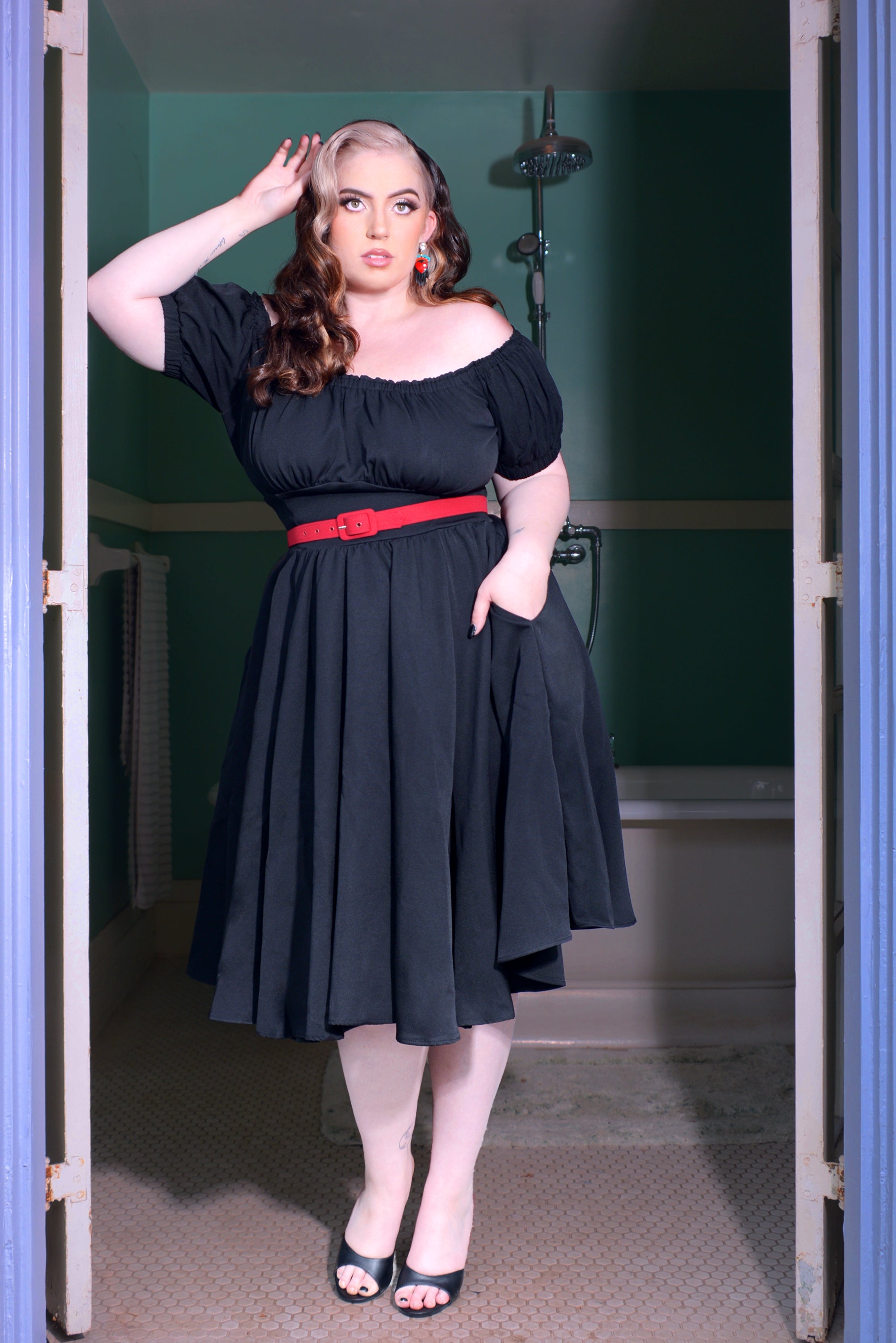 Final Sale - Peasant with Short Sleeves in Black P – pinupgirlclothing.com