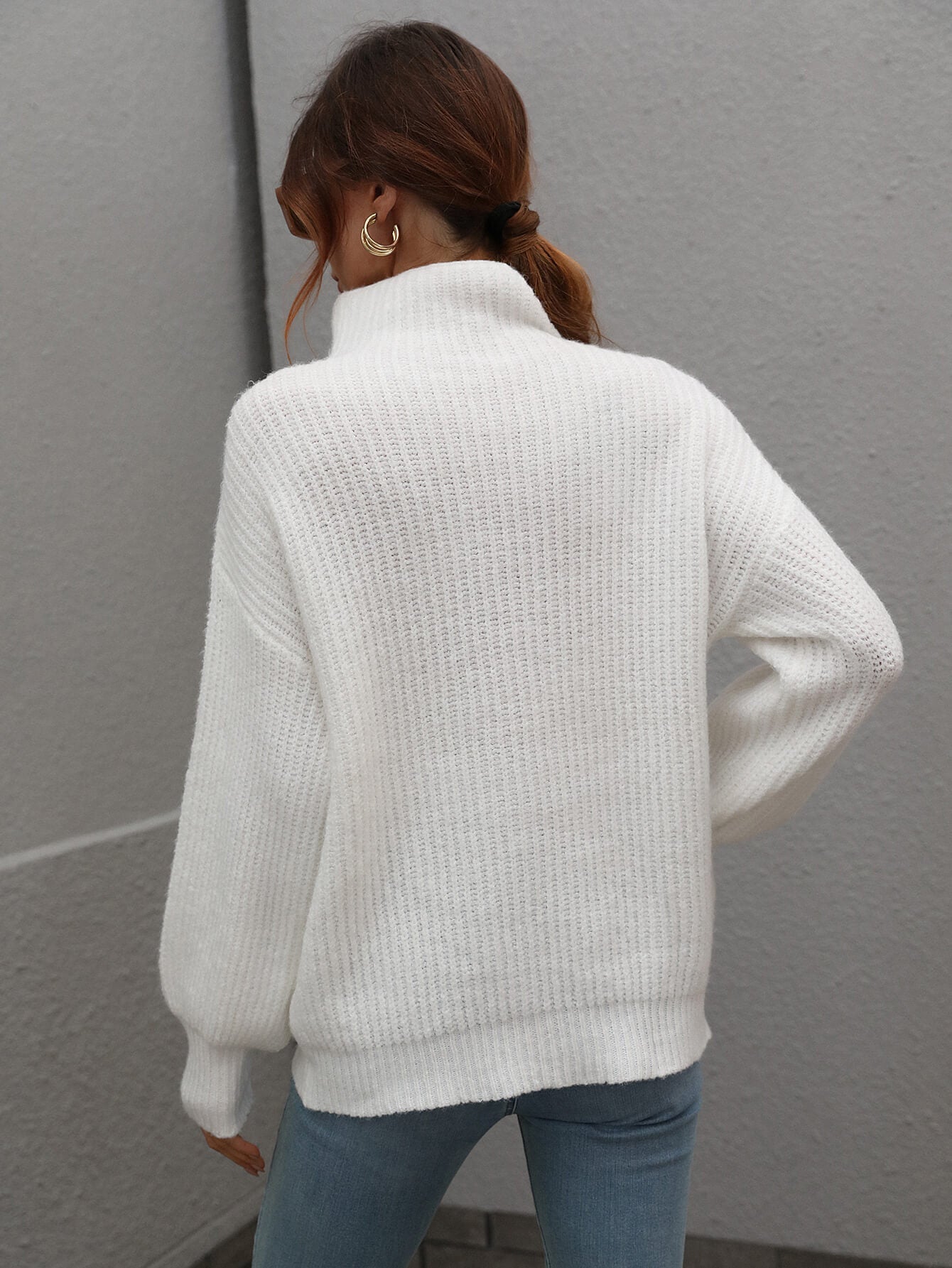 In The Thick Of It Rib-Knit Pullover Sweater in Tan, Black, White, Cream, Gray, or Green