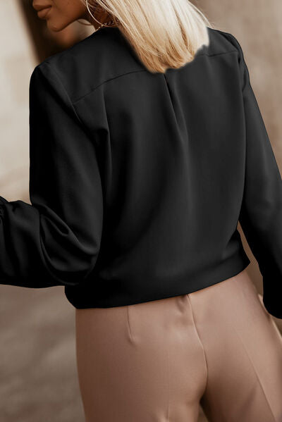 The Perfect Work Shirt - Miranda Button Up Pleated Long Sleeve Blouse | 6 colors