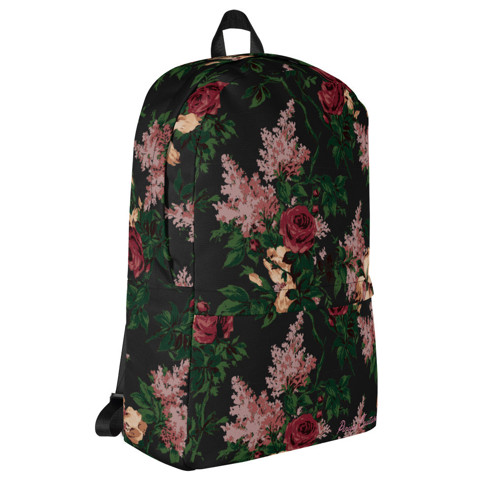 Emma Take On The Day Medium Backpack in Dark Bella Roses | Pinup Couture Relaxed