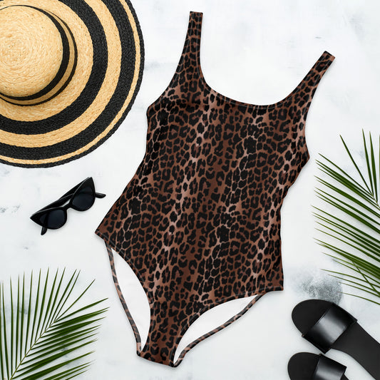 Rory OG Leopard Print One-Piece Scoop Back Swimsuit | Pinup Couture Swim