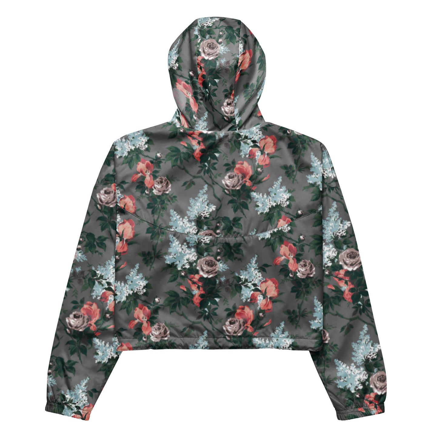 Women’s Cropped Windbreaker in J'Adore Paris Bella Roses Floral Print | Pinup Couture