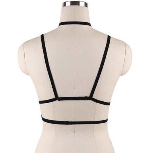 Don't Cross Her Black Elastic Cross Body Harness