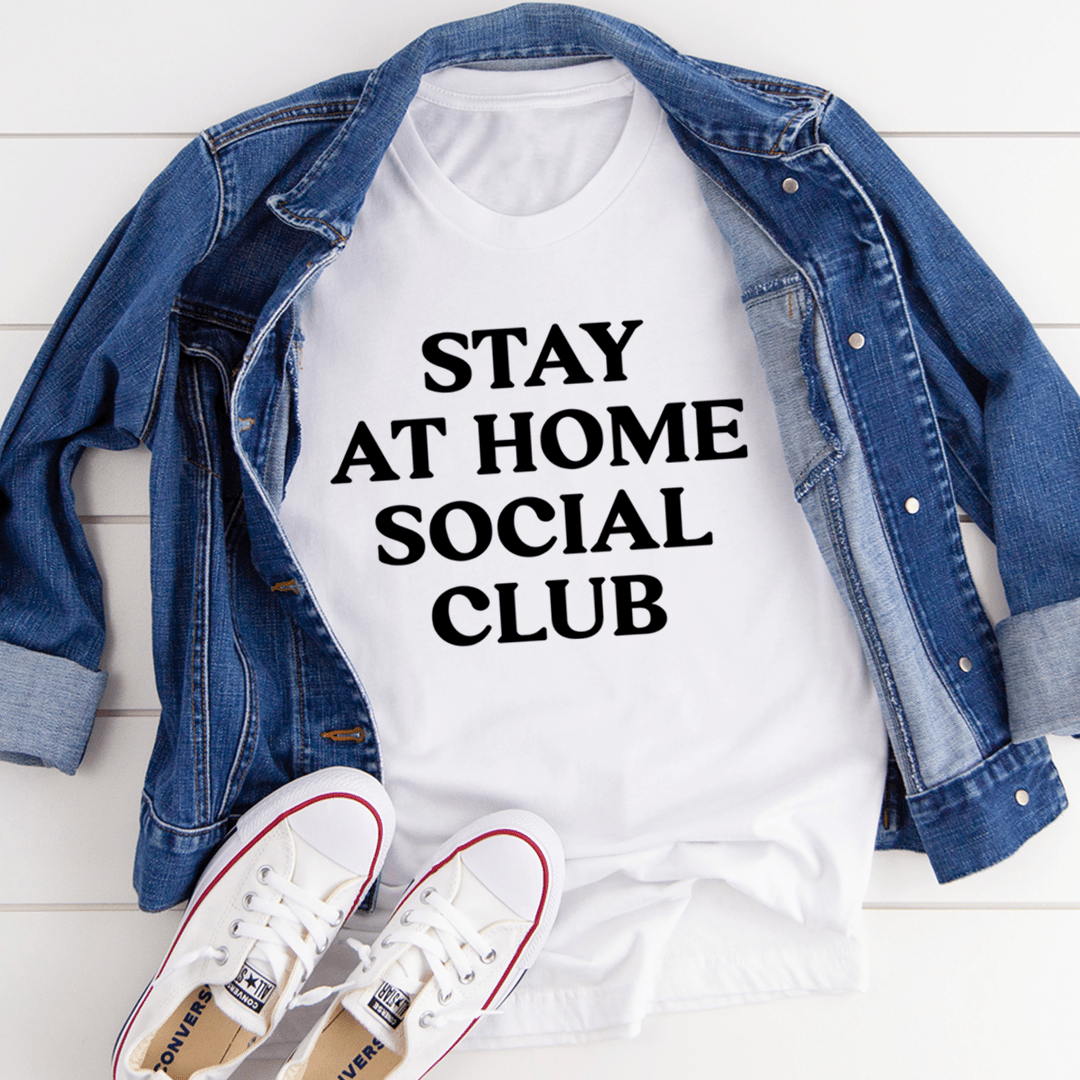 Stay at Home Social Club Graphic Short Sleeve T-Shirt | 2 Colors | March Mellow