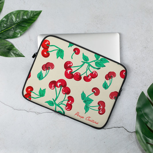 Lindy Cherry Girl Antique Ivory Laptop Sleeve | Pinup Couture Relaxed