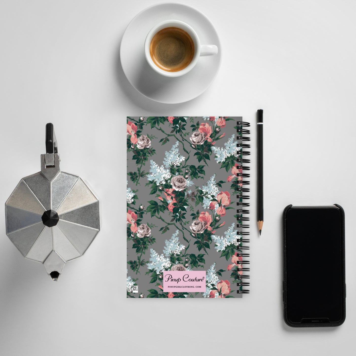 Wondering Rose J'adore Bella Roses Print 8" X 5" Spiral Notebook | Pinup Couture