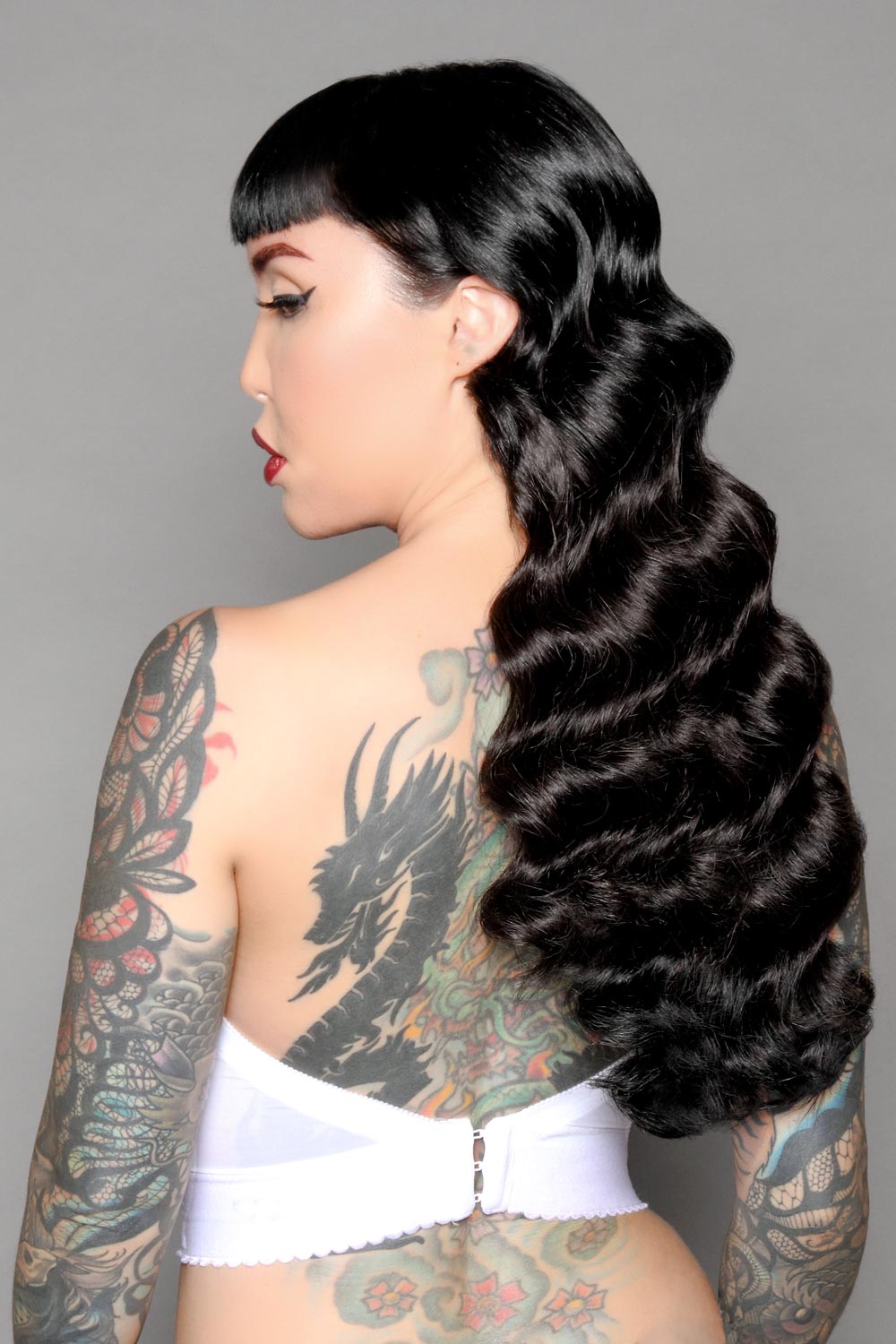 Backless Satin Longline Bra in White