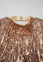Harper Backless Sequin Mock Neck Long Sleeve Mini Dress