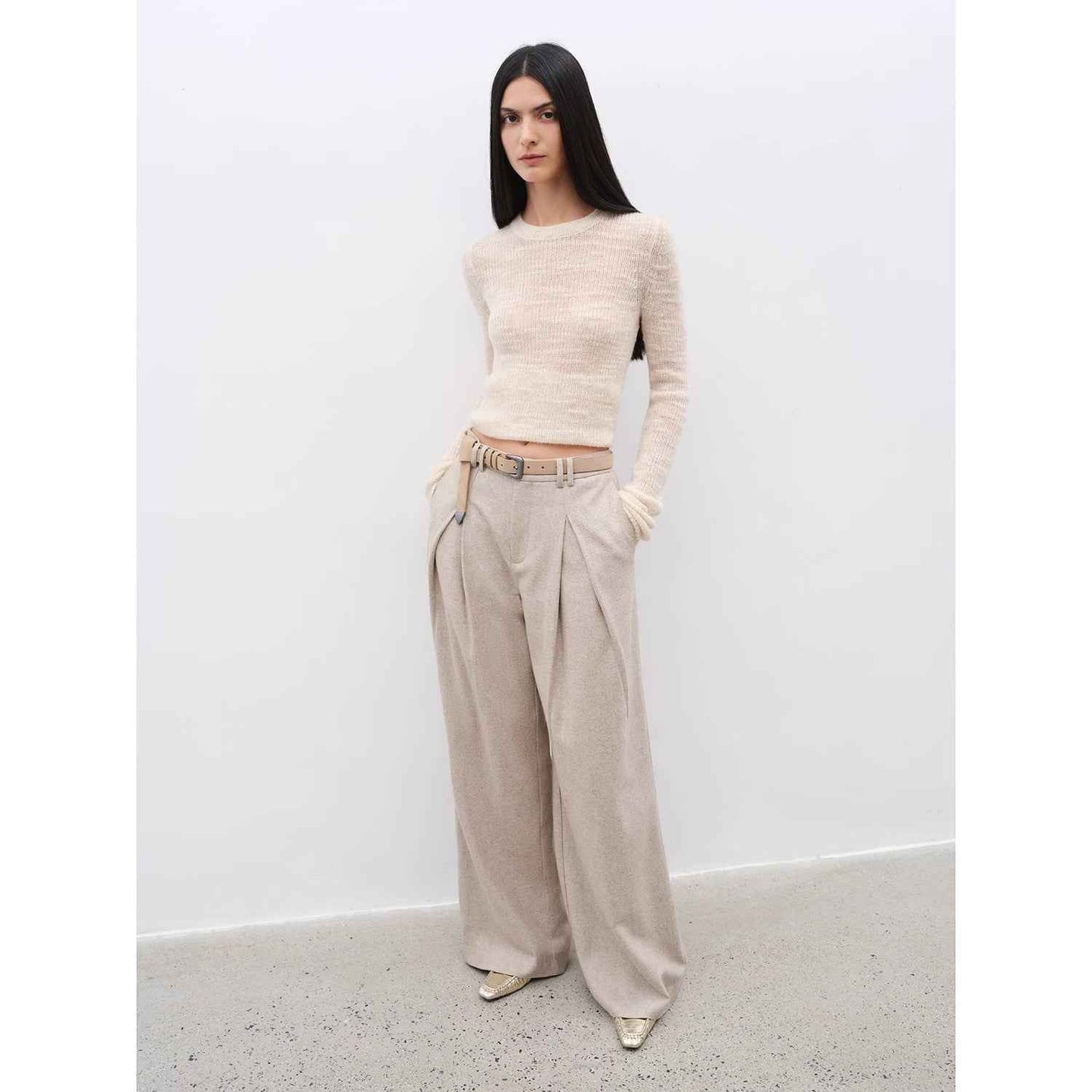 City Stroll Wool-Blend Wide-Leg Trousers | 4 Colors | Fireladyfur